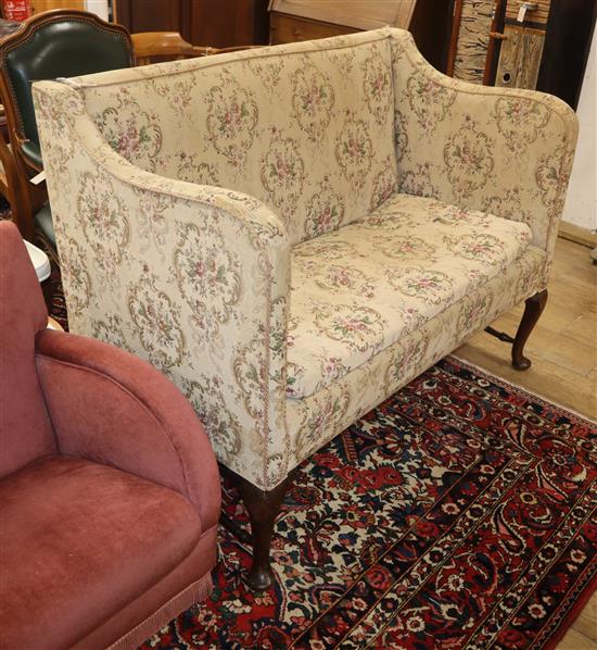 A 1920s Georgian style two seater settee W.128cm